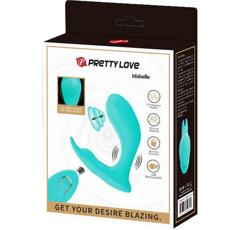 PRETTY LOVE - IDABELLE VIBRAZIONE E PULSAZIONE TELECOMANDO BLU