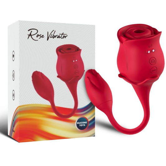 ARMONY - ROSE LICKING VIBRANTE DE CLITORIDE &amp; VIBRATORE 10 MODALITÀ ROSSO