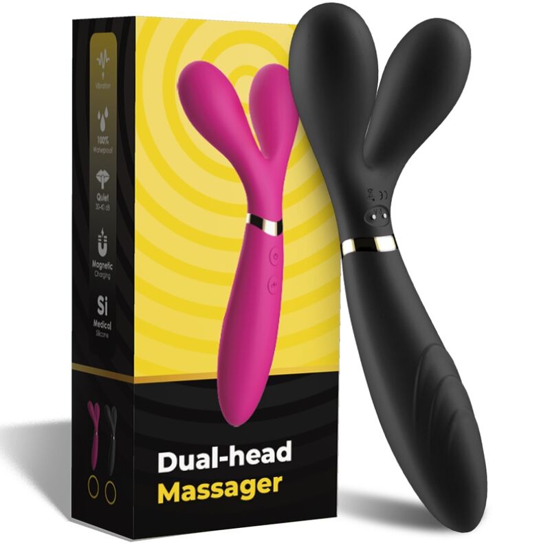 ARMONY - Y-WAND MASSAGER &amp; VIBRATOR DOPPELKOPF SCHWARZ