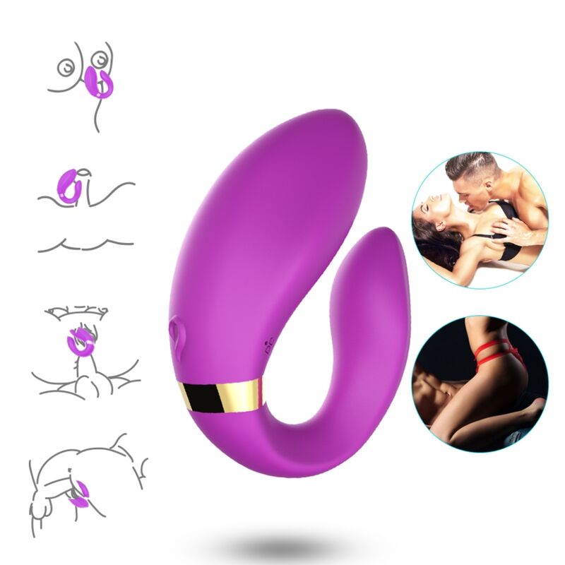 ARMONY - CRESCENT VIBRATOR FOR COUPLES REMOTE CONTROL PURPLE