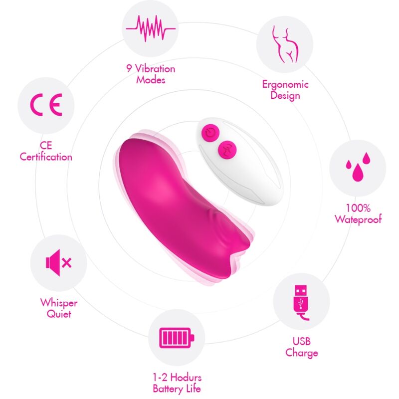 ARMONY - BUTTERFLY MUTANDINE INDOSSABILE VIBRATORE TELECOMANDO ROSA