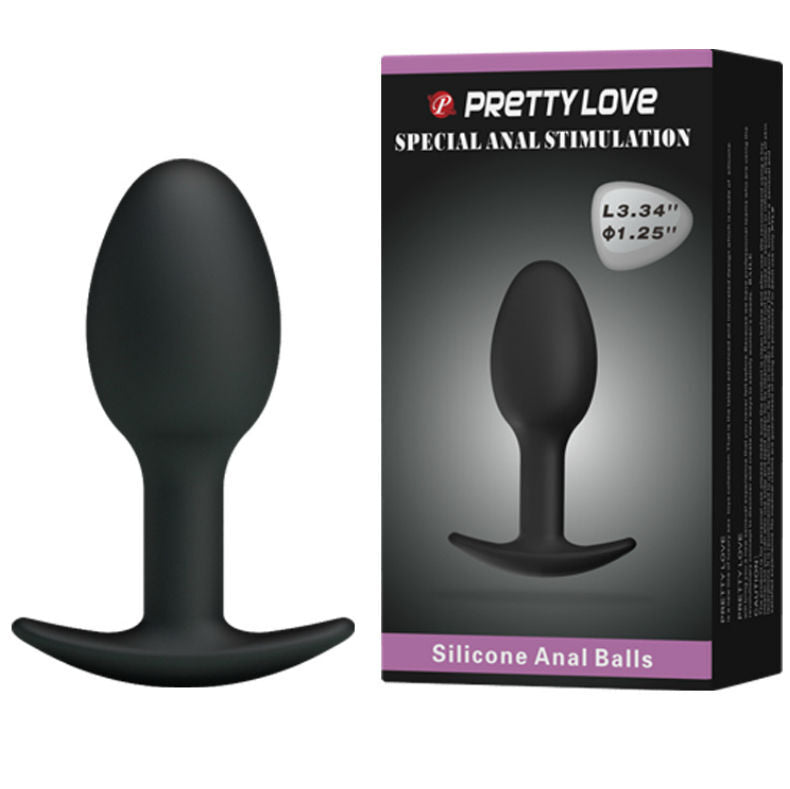 PRETTY LOVE - SILIKON ANAL PLUG 6,5 CM SCHWARZ