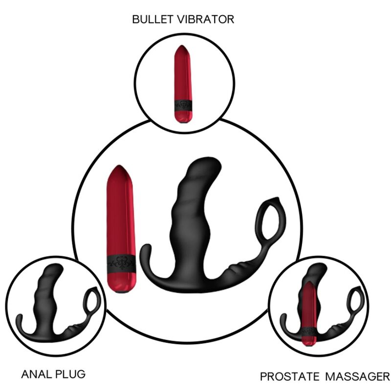 ARMONY - KNIGHT VIBRATOR ANAL PROSTATA &amp; RING FERNBEDIENUNG SCHWARZ