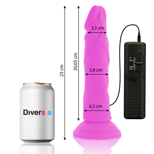 DIVERSIA - DILDO FLESSIBILE VIBRANTE VIOLA 23 CM -O- 4,3 CM