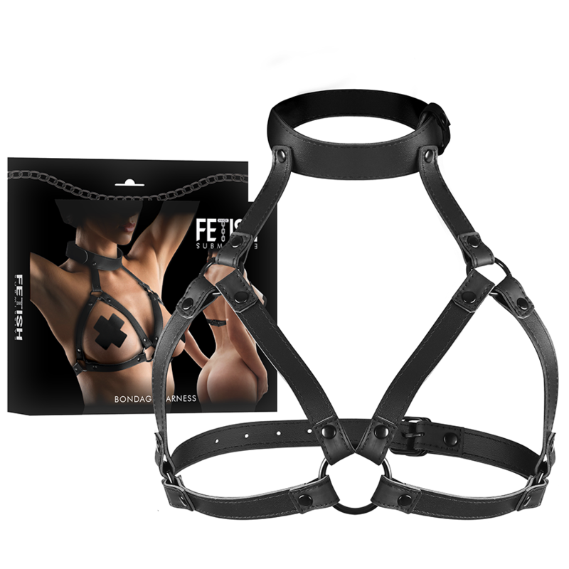 FETISH SOTTOMESSA BONDAGE - IMBRACATURA REGOLABILE PER IL PETTO