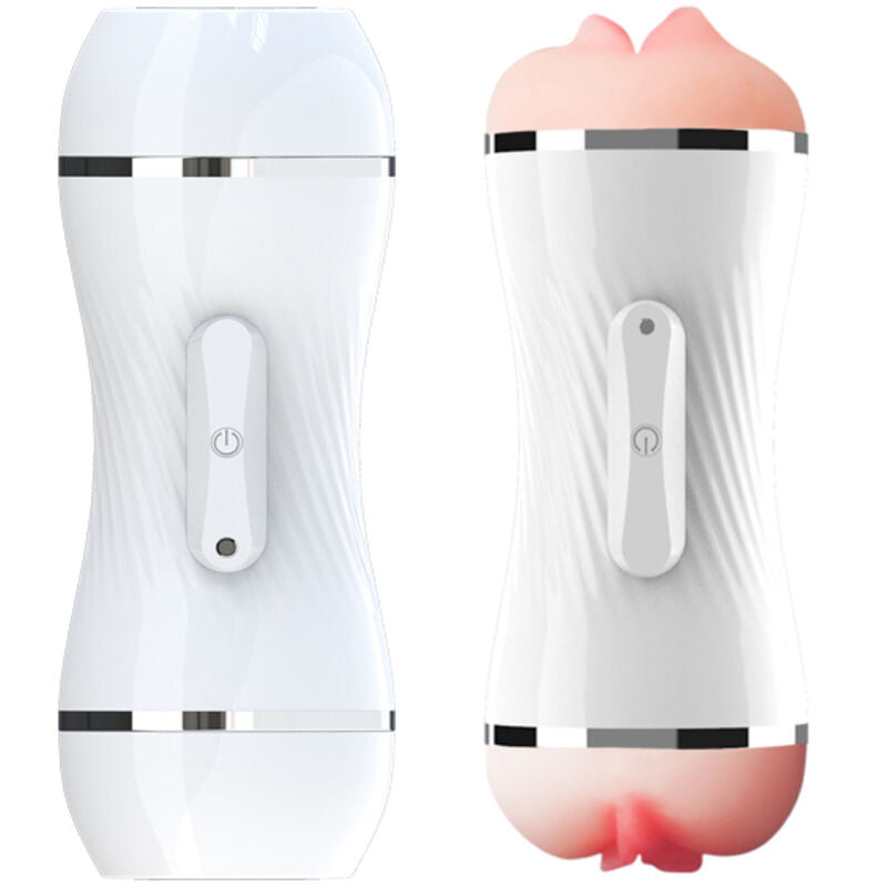 ARMONY - VIBRATORE DOPPIO VAGINA E BOCCA MASTURBATORE BIANCO