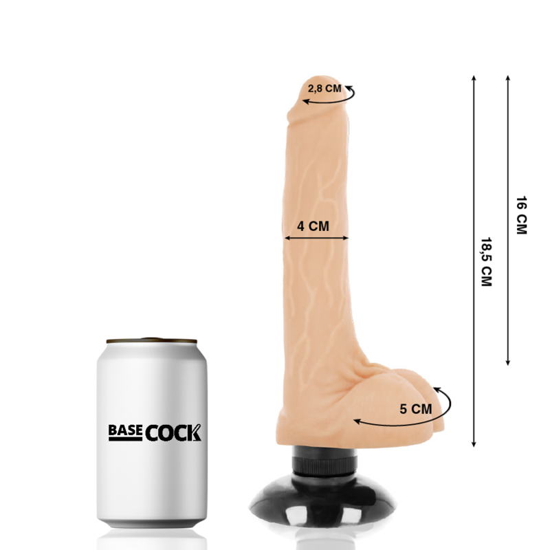 BASECOCK - VIBRATORE REALISTICO 2-1 FLESH 18,5 CM -O- 4 CM