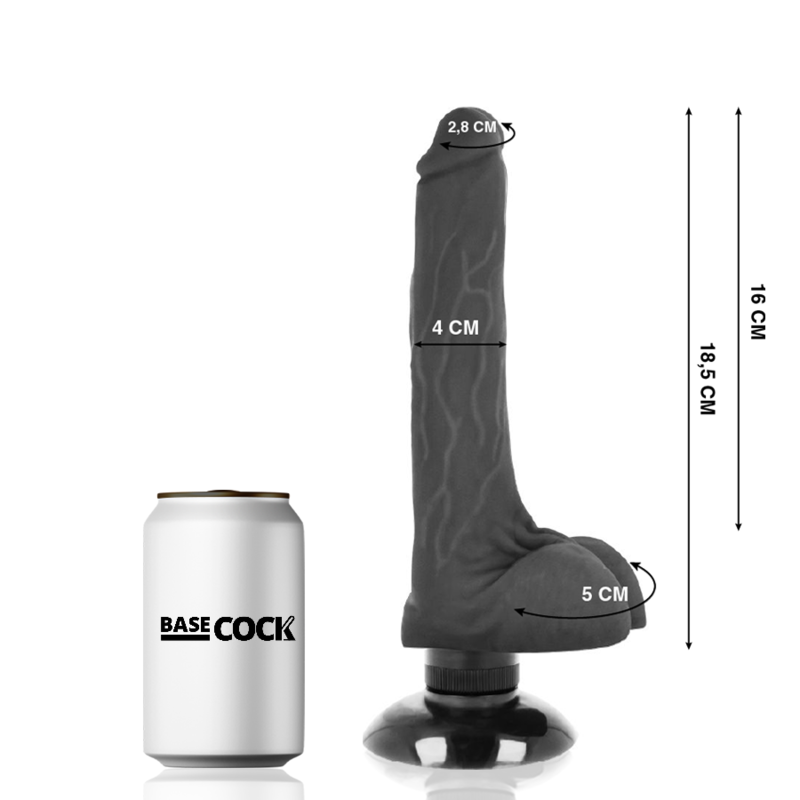 BASECOCK - VIBRATORE REALISTICO 2-1 FLESH 18,5 CM -O- 4 CM