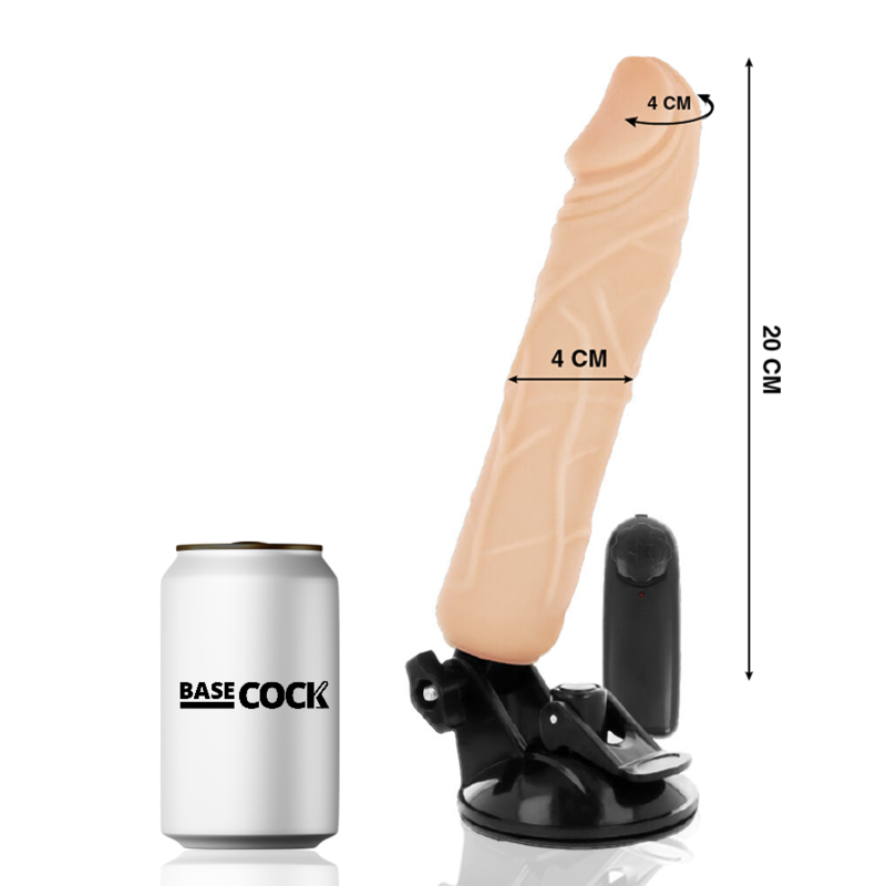 BASECOCK - VIBRATORE REALISTICO TELECOMANDO FLESH 20 CM -O- 4 CM