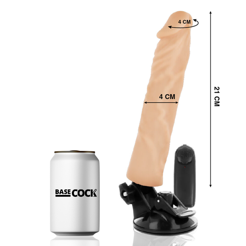 BASECOCK - REALISTISCHER VIBRATOR MIT FERNBEDIENUNG, FLESH 21 CM -O- 4 CM