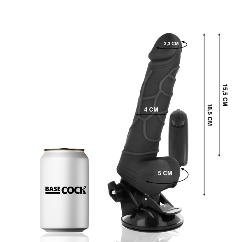 BASECOCK - REALISTISCHER VIBRATOR MIT FERNBEDIENUNG, FLEISCH 18,5 CM -O- 4CM