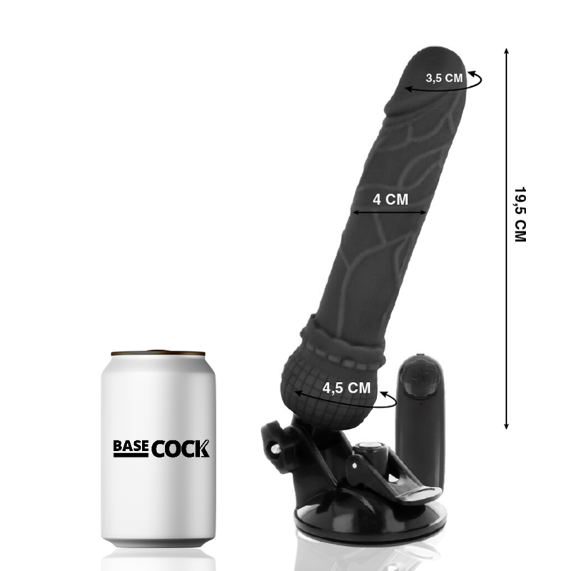 BASECOCK - REALISTISCHER VIBRATOR MIT FERNBEDIENUNG, HAUTFLEISCH 19,5 CM -O- 4 CM