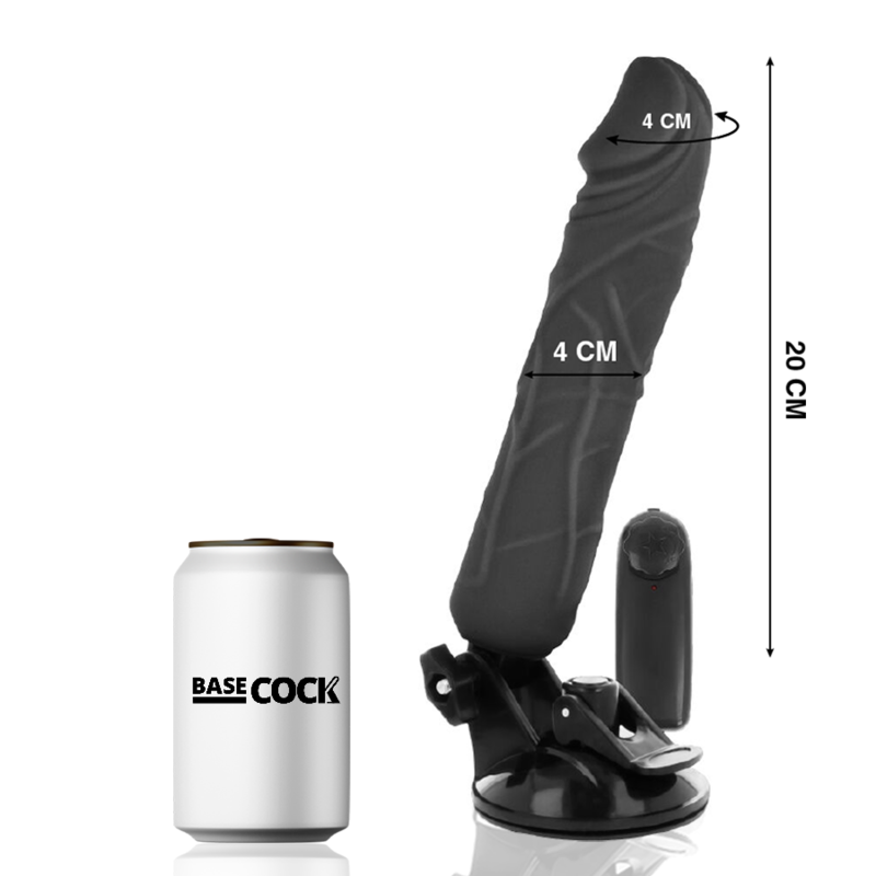 BASECOCK - VIBRATORE REALISTICO TELECOMANDO FLESH 20 CM -O- 4 CM