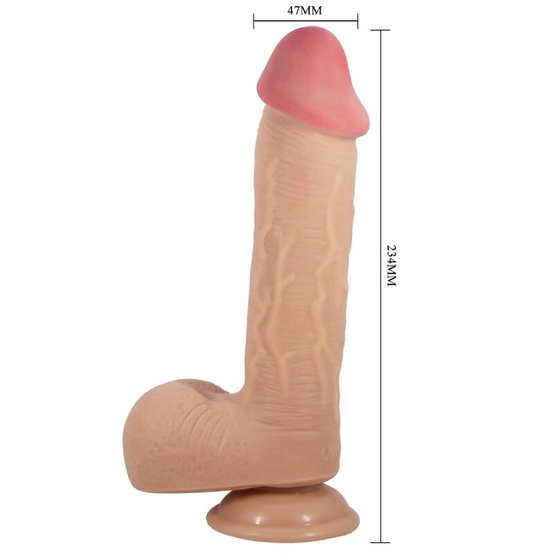 PRETTY LOVE - SLIDING SKIN SERIES REALISTISCHER DILDO MIT GLEITENDEM HAUT-SAUGNAPFER, FLEISCH 23,4 CM