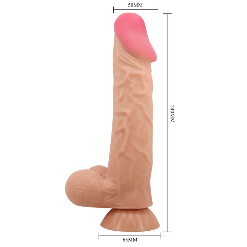 PRETTY LOVE - SLIDING SKIN SERIES REALISTISCHER DILDO MIT GLEITHAUT, SAUGNÄPFEN, FERNBEDIENUNG, FLEISCH 24 CM