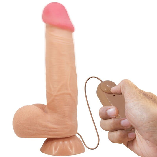 PRETTY LOVE - SLIDING SKIN SERIES REALISTISCHER DILDO MIT GLEITHAUT, SAUGNÄPFEN, FERNBEDIENUNG, FLEISCH 21,8 CM