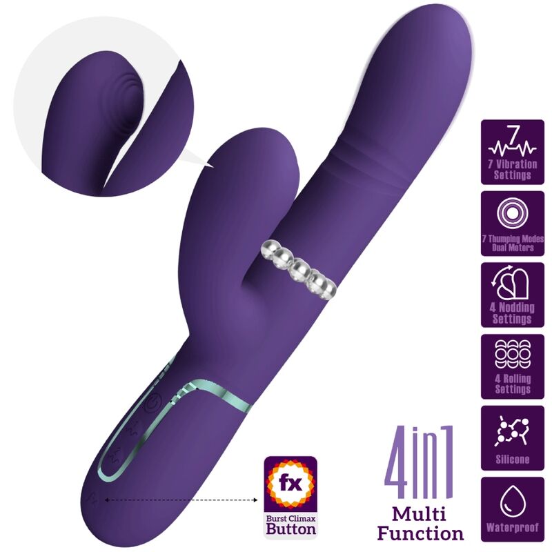 PRETTY LOVE - VIBRATORE MULTIFUNZIONE PUNTO G VIOLA