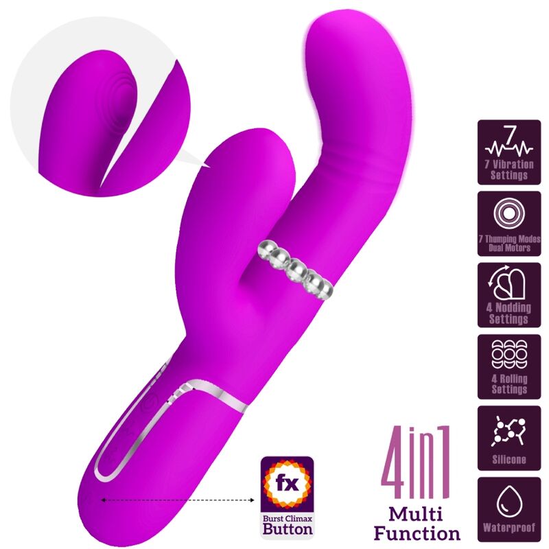 PRETTY LOVE - VIBRATORE MULTIFUNZIONE PUNTO G FUCSIA