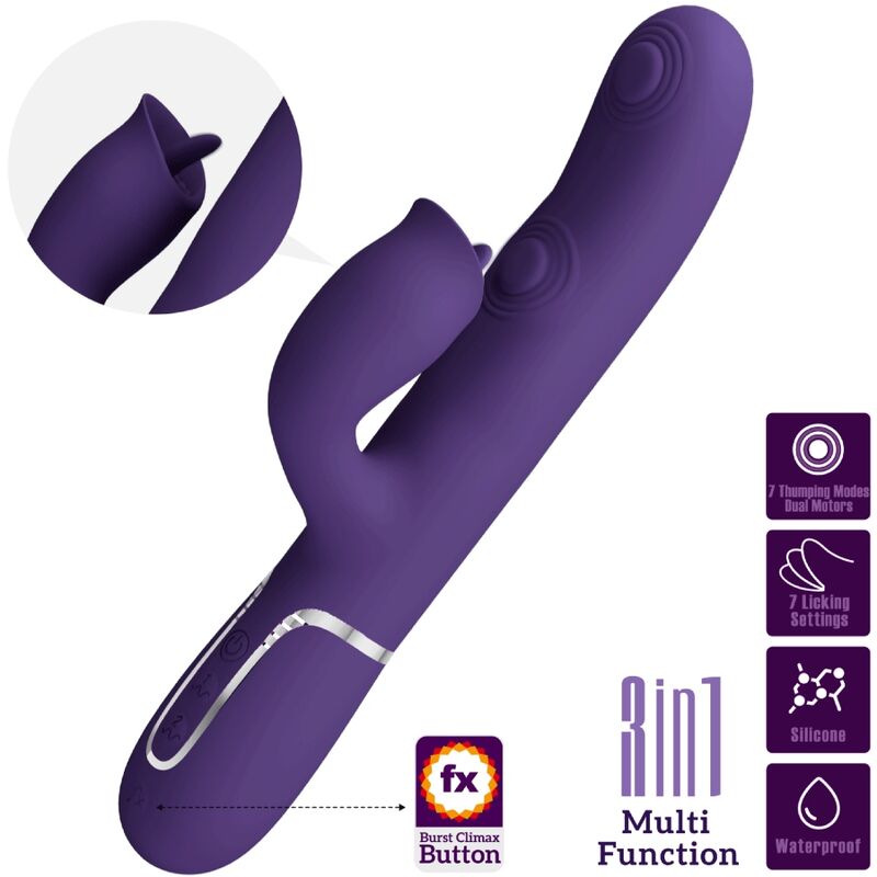 PRETTY LOVE - RABBIT VIBRATOR MIT LECKCHEN LILA