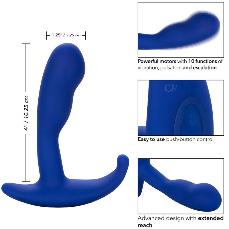 CALEXOTICS - ADMIRAL GEBOGENER ANALSTIMULATOR &amp; VIBRATOR BLAU