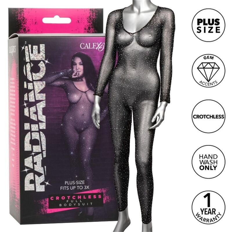 CALEXOTICS - RADIANCE CROTCHLESS FULL BODYSUIT RHINE PLUS SIZE