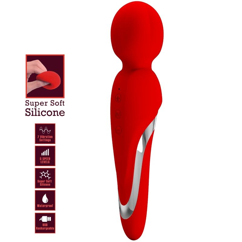 PRETTY LOVE - WALTER VIBRATORE WAND ROSSO