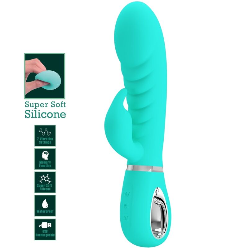 PRETTY LOVE - PRESCOTT MULTIFUNCTION G-SPOT VIBRATOR AQUA GREEN