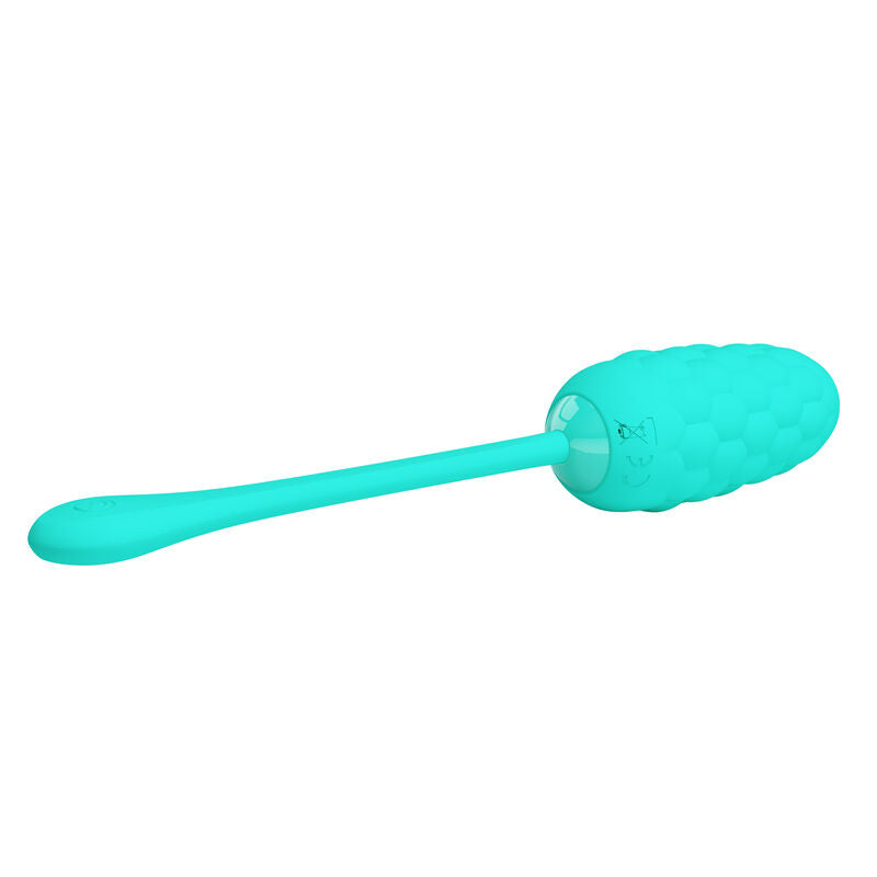 PRETTY LOVE - VIBRATING EGG WITH AQUA GREEN RECHARGEABLE MARINE TEXTURE