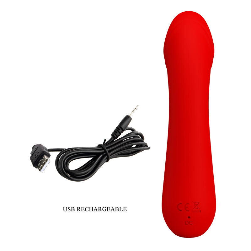 PRETTY LOVE - VIBRATORE RICARICABILE CETUS ROSSO