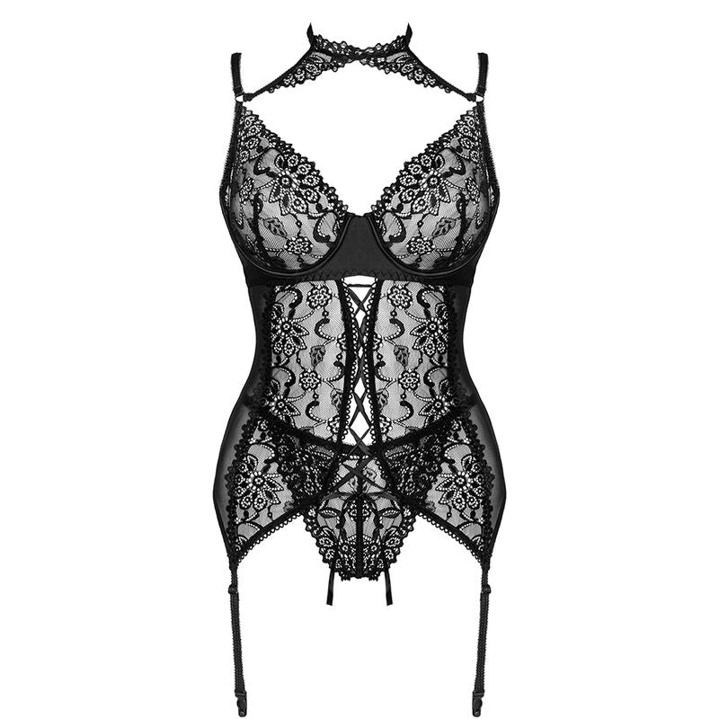 LIVCO CORSETTI FASHION - GIELLANDRA FOR THE SENSES COLLECTION CORSETTO + SLIP NERO