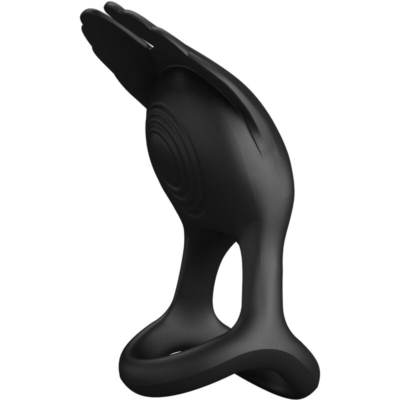 PRETTY LOVE - SILAS ANELLO PER PENE VIBRANTE 7 VIBRAZIONI SILICONE NERO