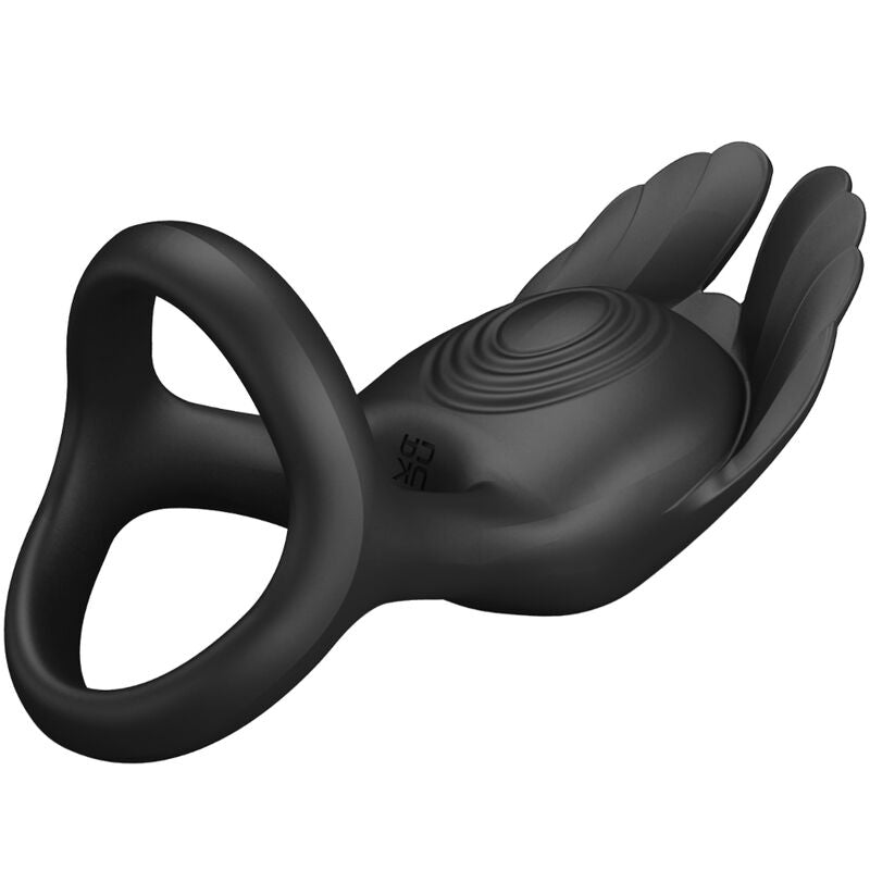 PRETTY LOVE - SILAS ANELLO PER PENE VIBRANTE 7 VIBRAZIONI SILICONE NERO