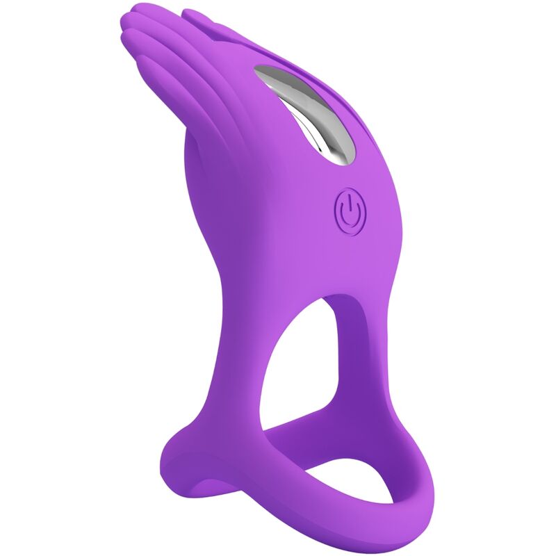 PRETTY LOVE - SILAS ANELLO PER PENE VIBRANTE 7 VIBRAZIONI SILICONE VIOLA