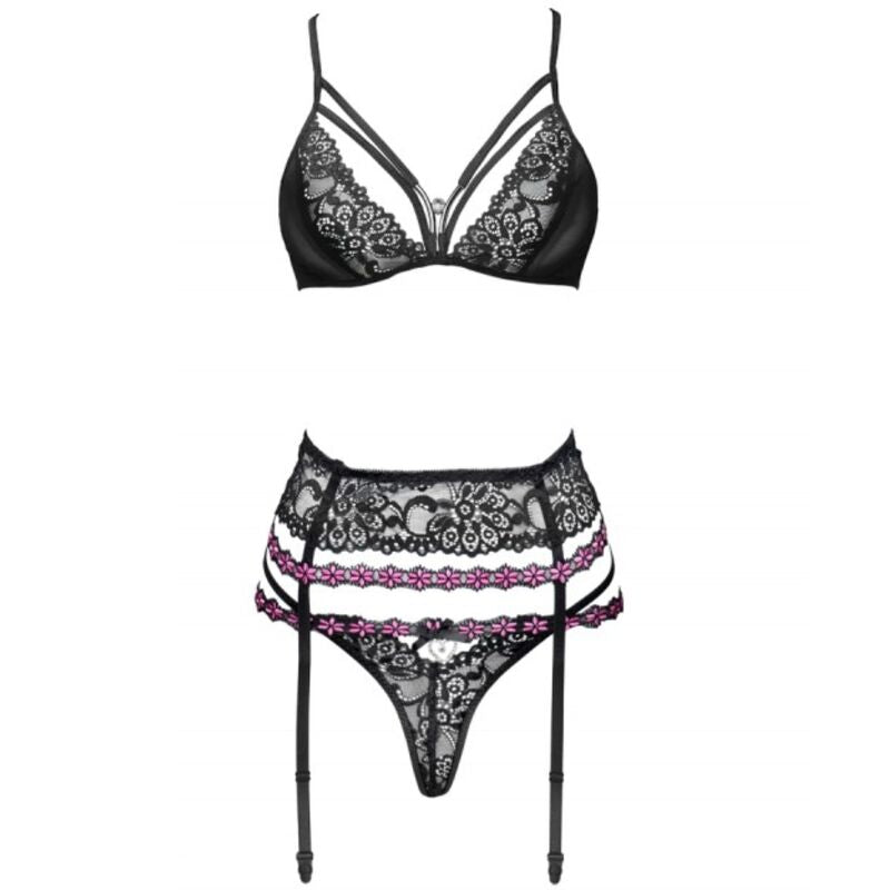 LIVCO CORSETTI FASHION - SNEHANA LC 90443 BH + STRUMPFGÜRTEL + PANTY SCHWARZ