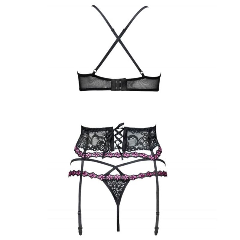 LIVCO CORSETTI FASHION - SNEHANA LC 90443 BH + STRUMPFGÜRTEL + PANTY SCHWARZ