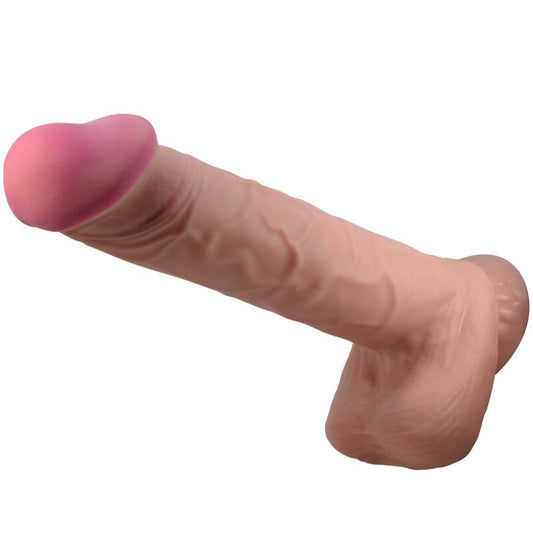 PRETTY LOVE - SLIDING SKIN SERIES REALISTISCHER DILDO MIT GLEITHAUT-SAUGNAP BRAUN 26 CM