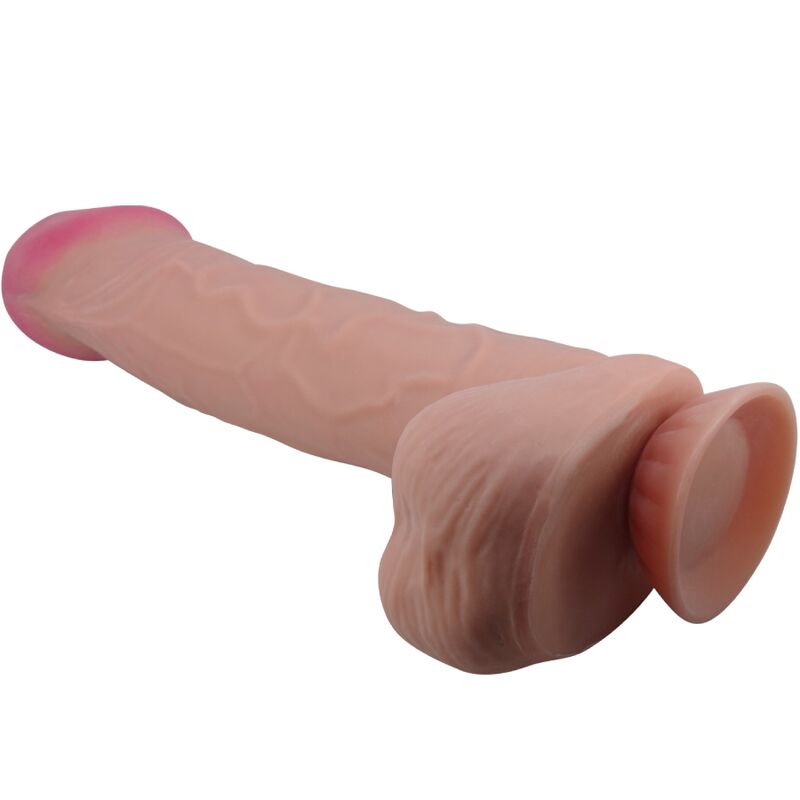 PRETTY LOVE - SLIDING SKIN SERIES REALISTIC DILDO WITH SLIDING SKIN SUCTION CUP BROWN 26 CM