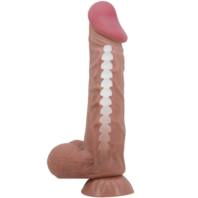 PRETTY LOVE - SERIE SLIDING SKIN DILDO REALISTICO CON VENTOSA SLIDING SKIN MARRONE 24 CM