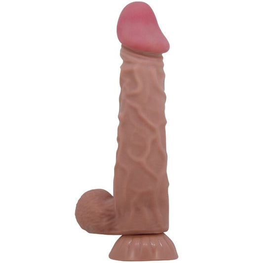 PRETTY LOVE - SLIDING SKIN SERIES REALISTISCHER DILDO MIT GLEITHAUT-SAUGNAP BRAUN 24 CM