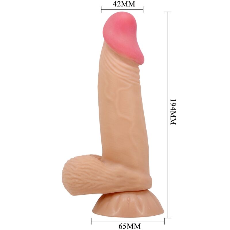 PRETTY LOVE - SERIE SLIDING SKIN DILDO REALISTICO CON VENTOSA SLIDING SKIN 19,4 CM