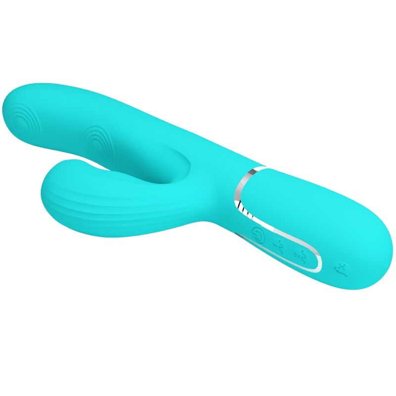 PRETTY LOVE - PERLITA MULTIFUNZIONE 3 IN 1 VIBRATORE G-SPOT VERDE ACQUA