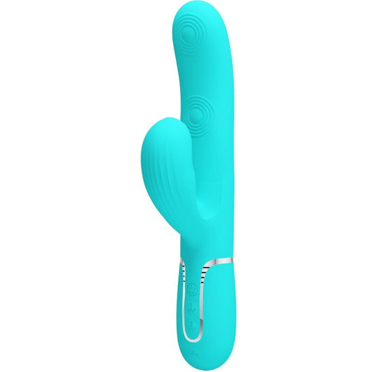 PRETTY LOVE - PERLITA MULTIFUNZIONE 3 IN 1 VIBRATORE G-SPOT VERDE ACQUA