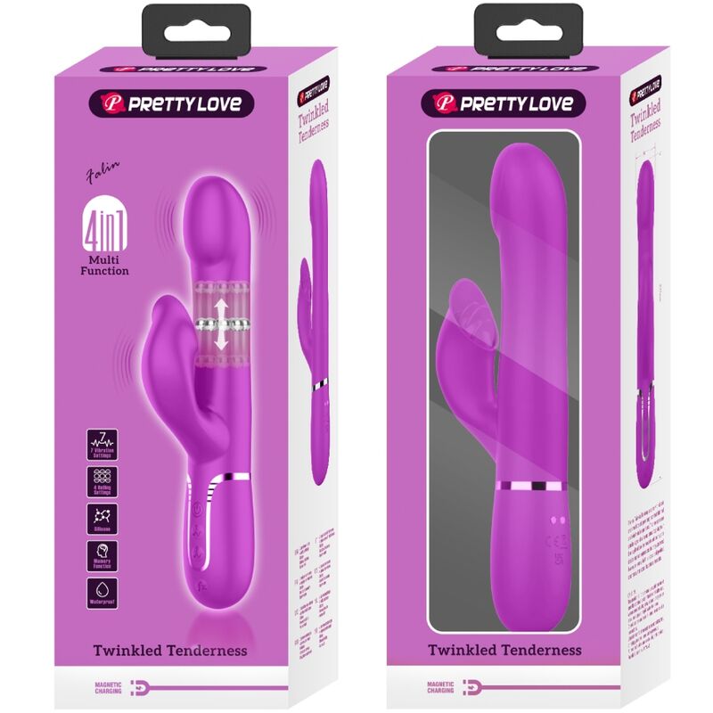 PRETTY LOVE - VIBRATORE CONIGLIO PERLE VIOLA