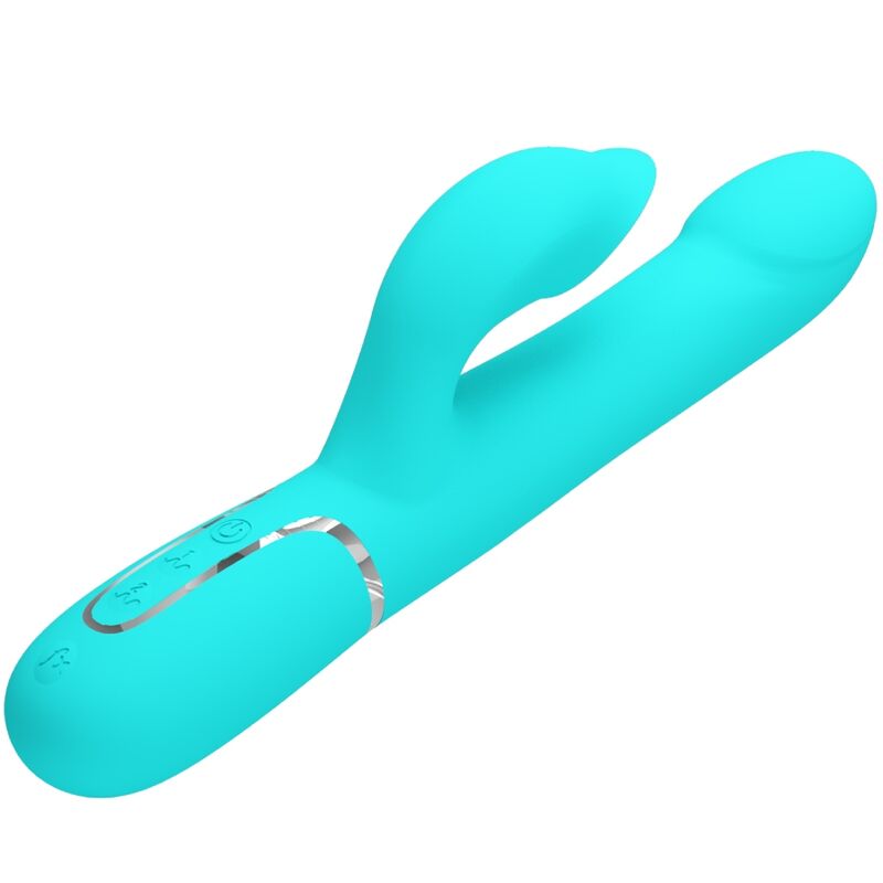 PRETTY LOVE - RABBIT VIBRATOR PEARLS AQUA GREEN