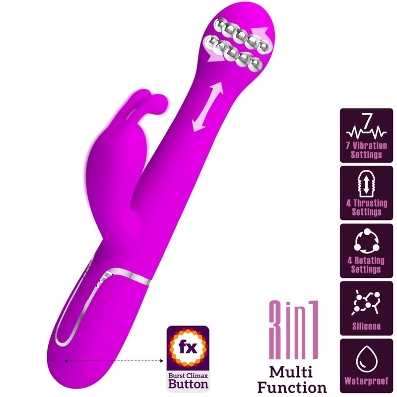 PRETTY LOVE - DEJON VIBRATORE CONIGLIO 3 IN 1 MULTIFUNZIONE VIOLA