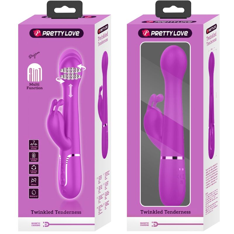 PRETTY LOVE - DEJON VIBRATORE CONIGLIO 3 IN 1 MULTIFUNZIONE VIOLA