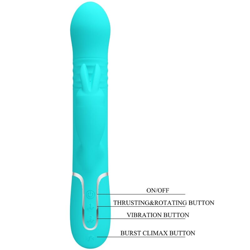 PRETTY LOVE - COALE RABBIT VIBRATOR PEARLS AQUA GREEN