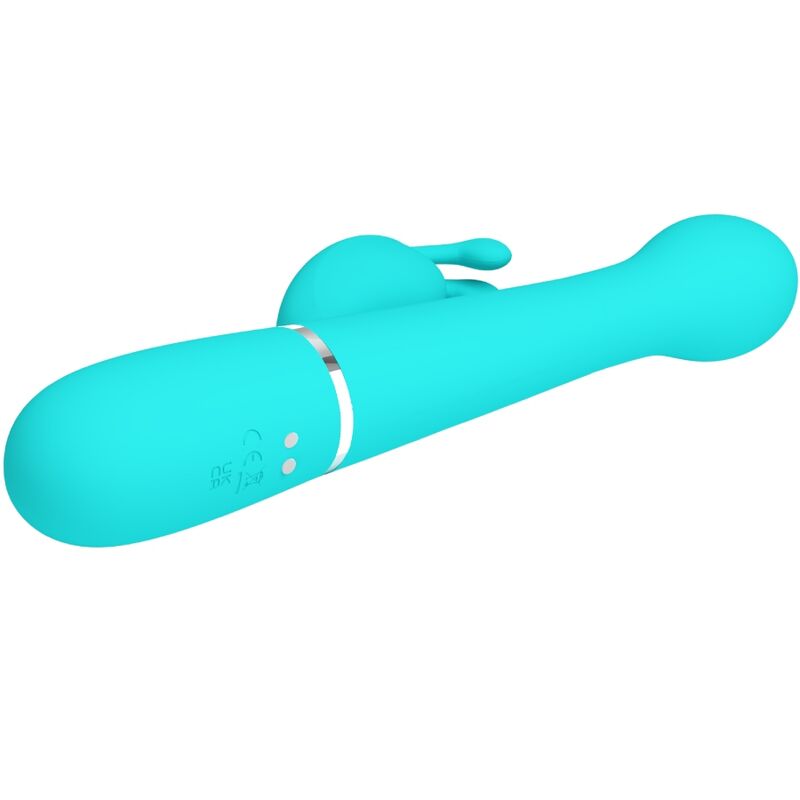 PRETTY LOVE - DEJON VIBRATORE CONIGLIO 3 IN 1 MULTIFUNZIONE VERDE ACQUA