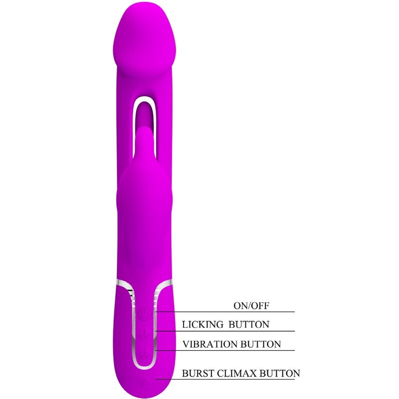 PRETTY LOVE - KAMPAS RABBIT 3 IN 1 MULTIFUNKTIONSVIBRATOR MIT ZUNGE PINK