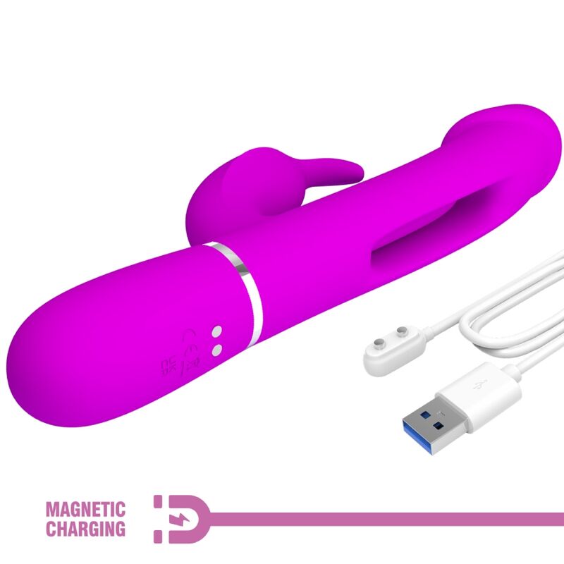 PRETTY LOVE - KAMPAS RABBIT 3 IN 1 MULTIFUNKTIONSVIBRATOR MIT ZUNGE PINK